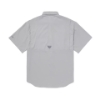 Grey short sleeve button up with Bush Hog embroidered left chest