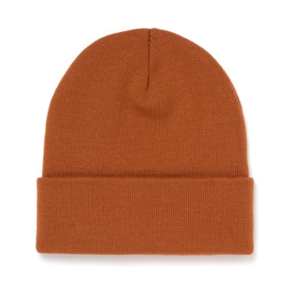 Image of a beanie with a Bush Hog logo on it