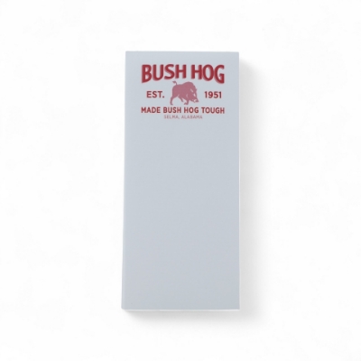 Bush Hog memo pad with logo and heritage printed cover.