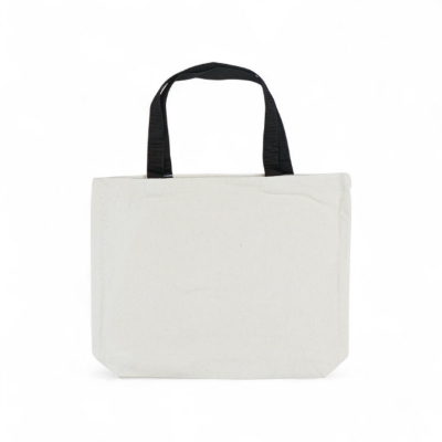 Bush Hog canvas tote bag with red logo and black handles.